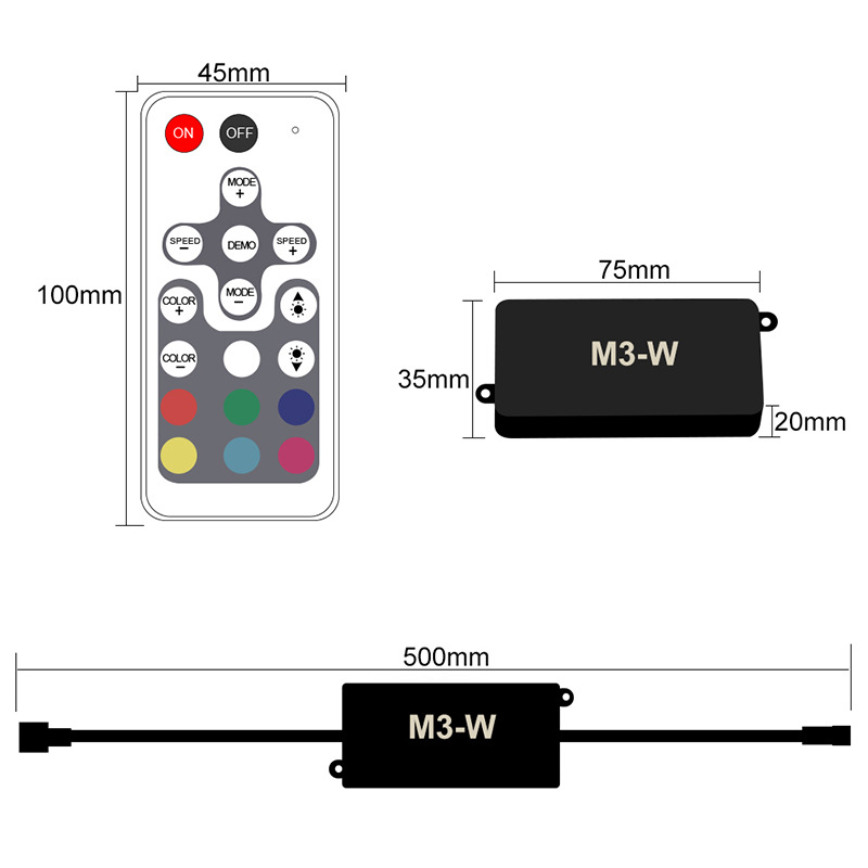 Outdoor Waterproof IP67 RGB LED Controller With RF Remote